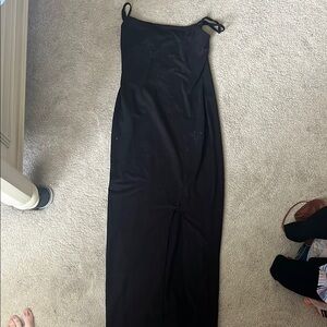 Elegant Black Spaghetti Strap Dress